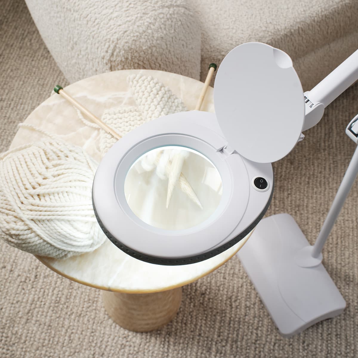 Lumina LED 3x Magnifying Clamp Task Light in White-img-2