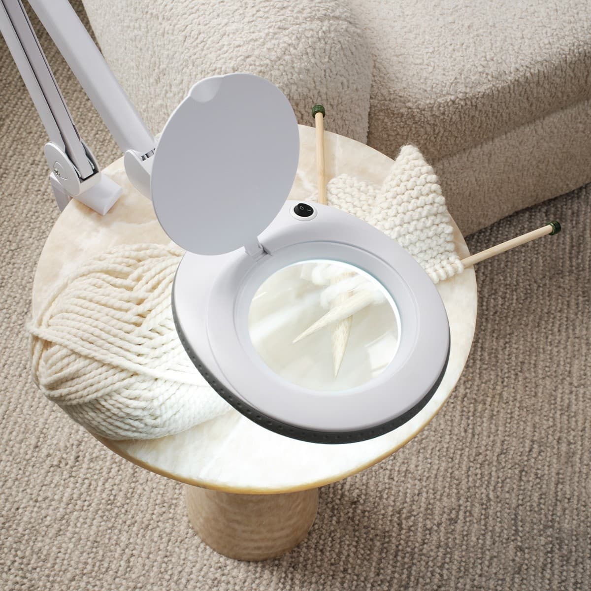 Lumina LED 3x Magnifying Clamp Task Light in White-img-7