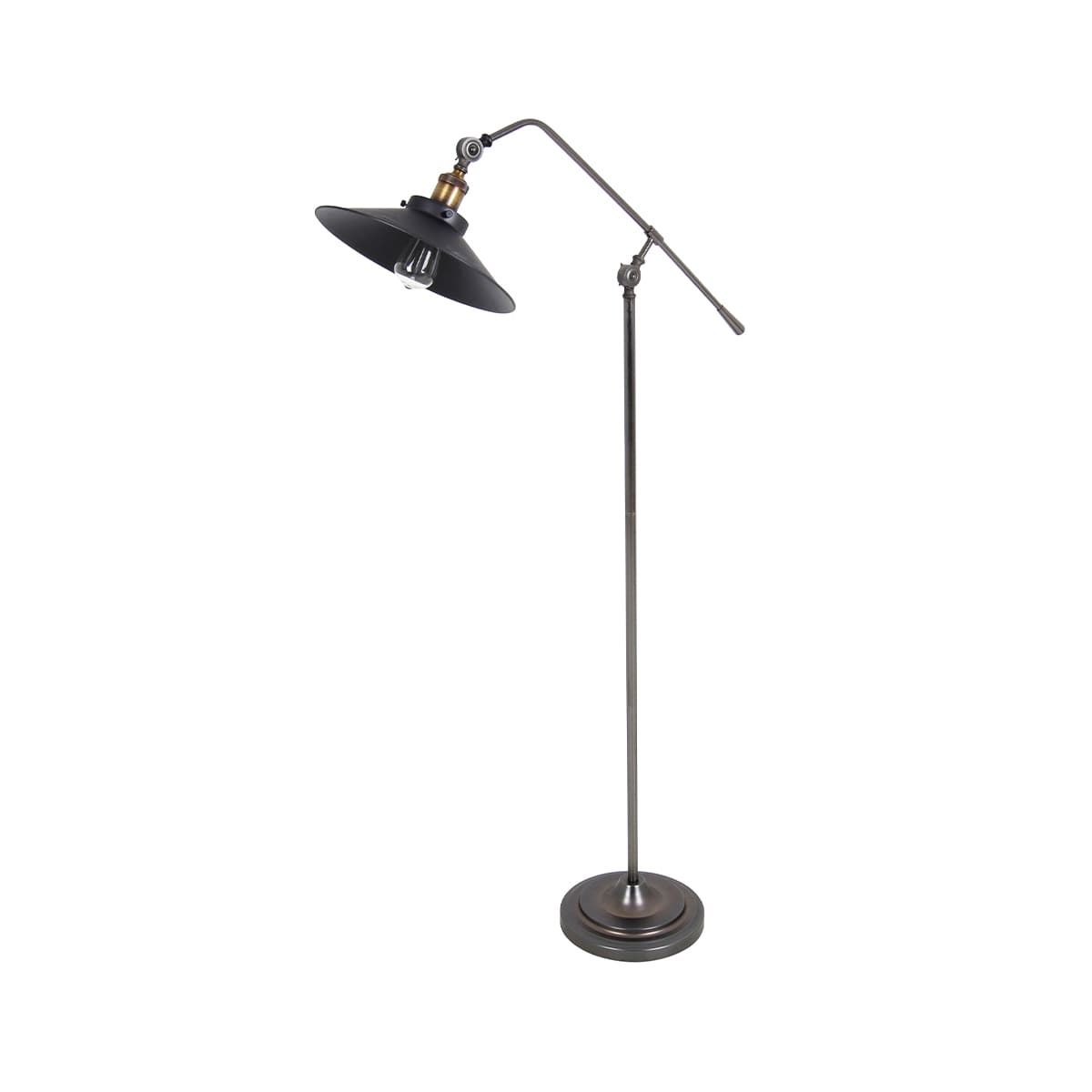 Manor 1 Light Floor Lamp in Aged Steel-img-1