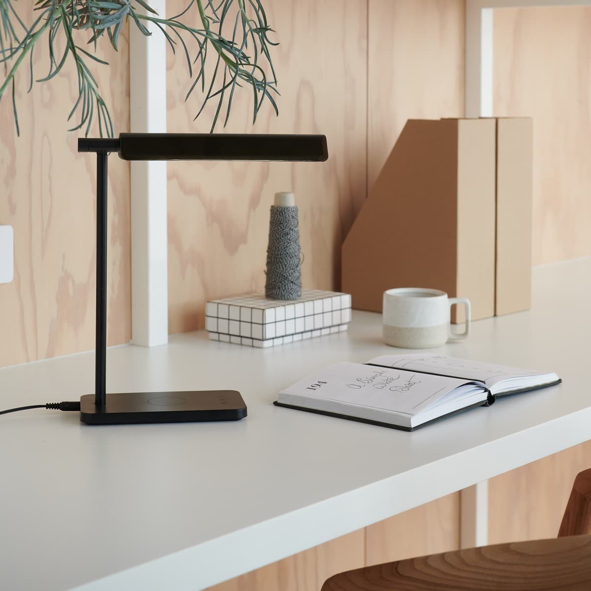 Hansen LED Dimmable Table Lamp with Wireless Phone Charger in Black-img-2