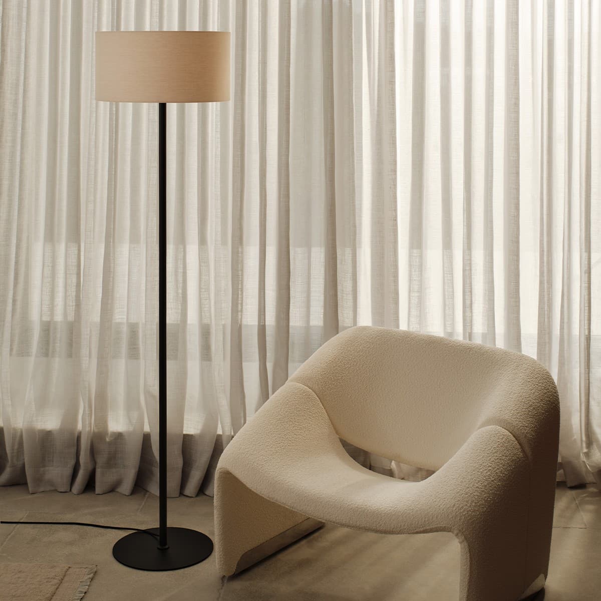 Darly II 1 Light Floor Lamp Base Only in Black-img-3