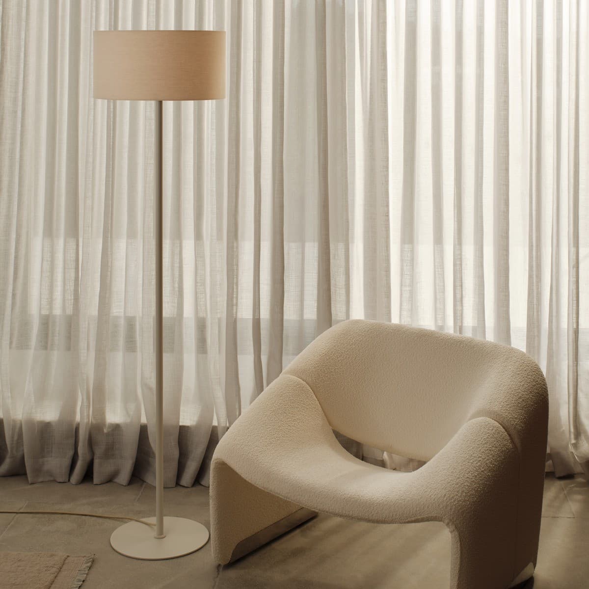 Darly II 1 Light Floor Lamp Base Only in Chalk White-img-2