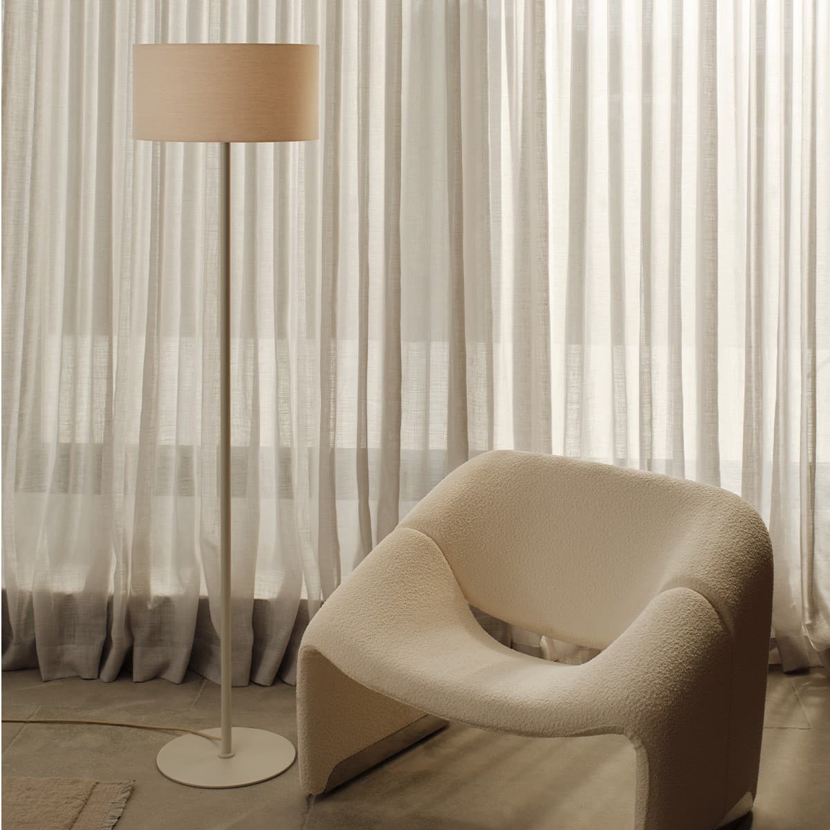 Darly II 1 Light Floor Lamp Base Only in Chalk White-img-3