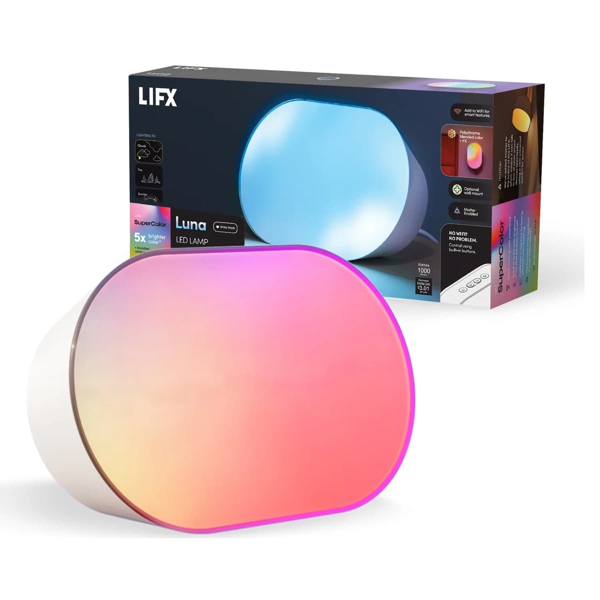 LIFX Colour Zones LED Smart Table Lamp in RGB + Full White Spectrum-img-1