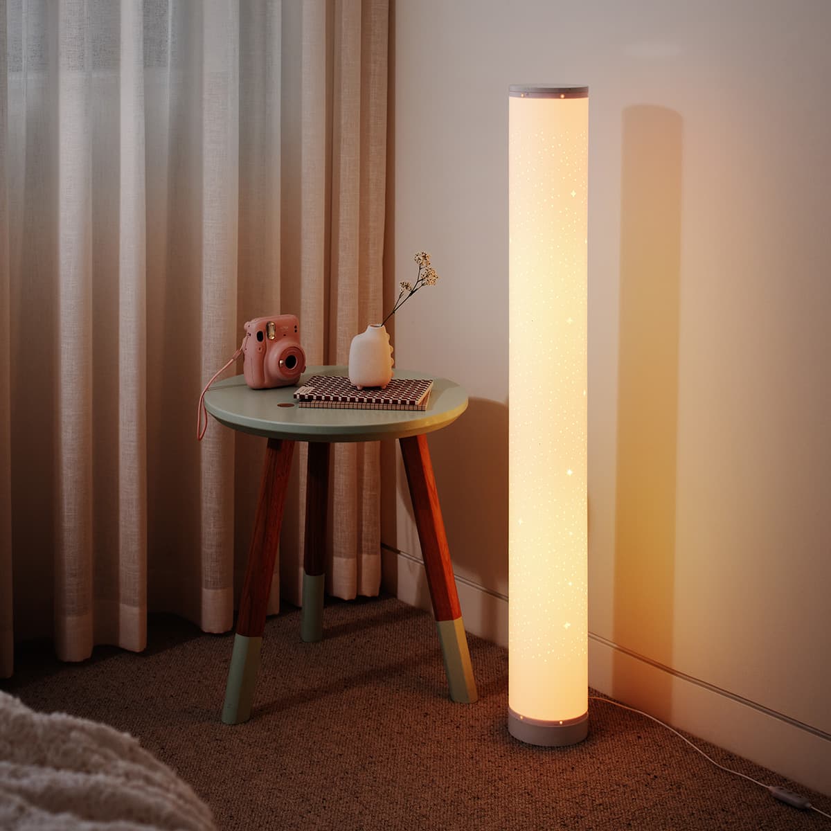 Galaxy RGB LED Floor Lamp in White-img-2