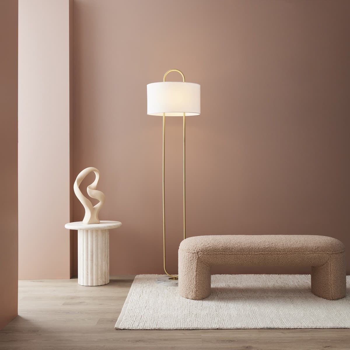 Florence 2 Light Floor Lamp in White-img-2