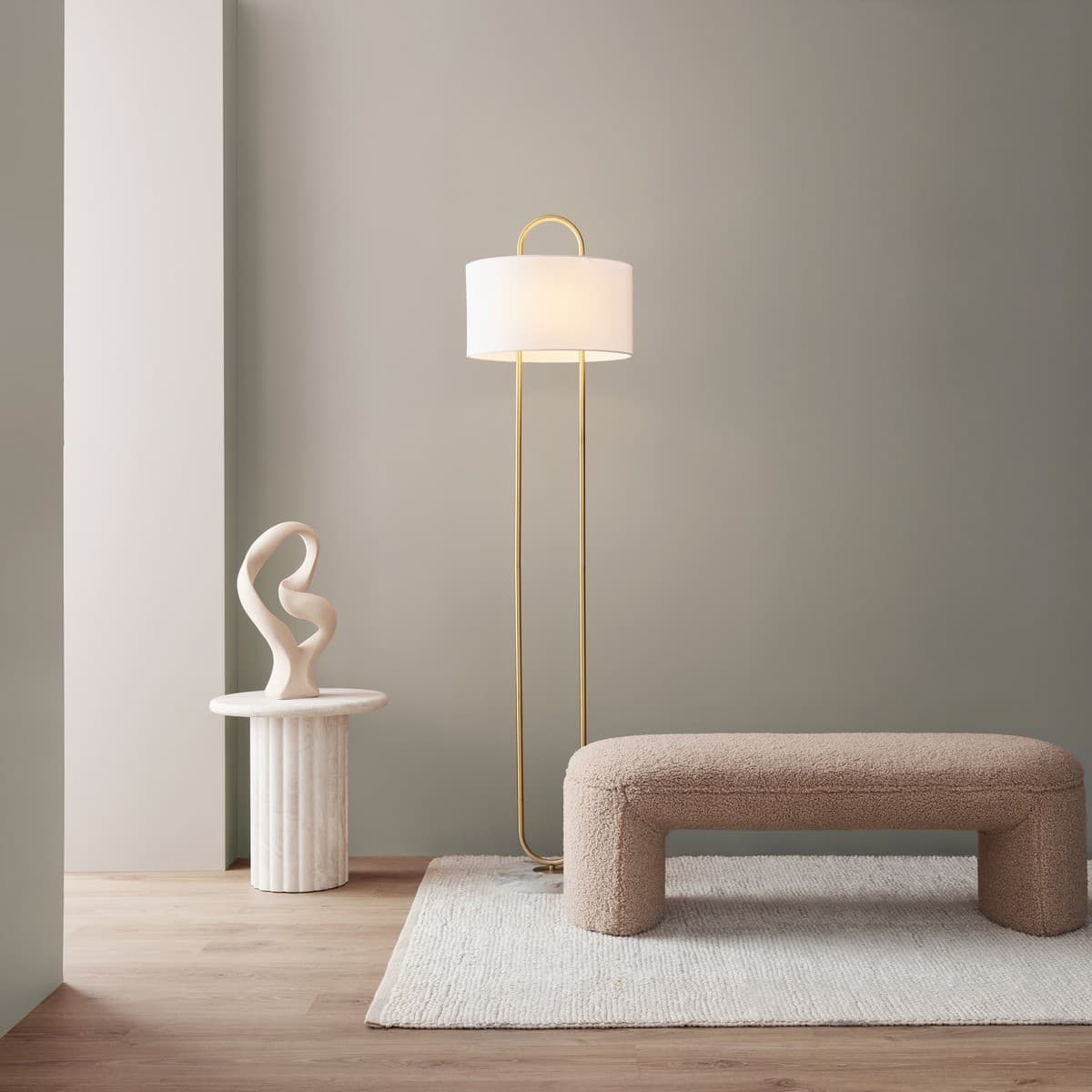 Florence 2 Light Floor Lamp in White-img-3