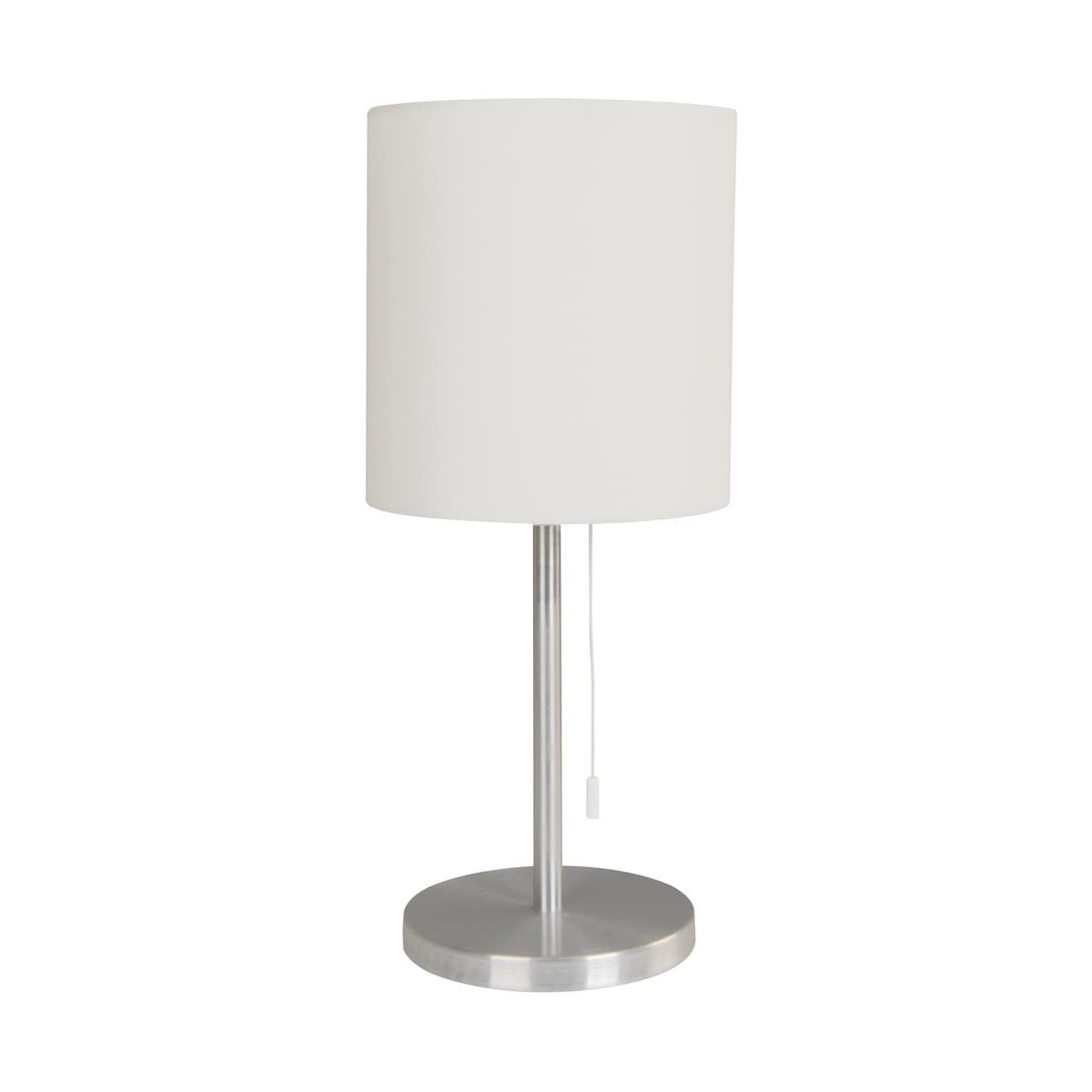 Bree Small Table Lamp in Brushed Aluminium with White Shade-img-1