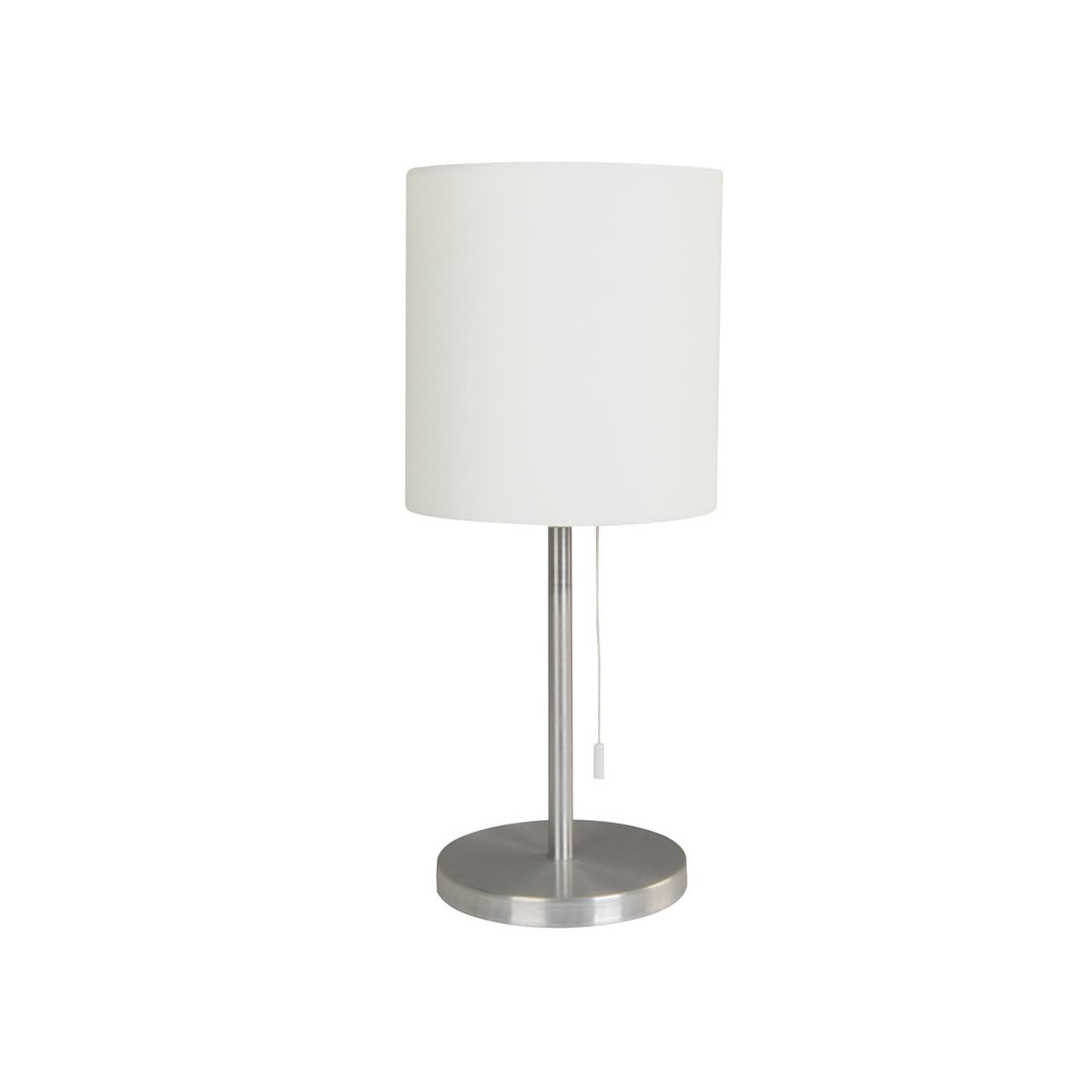 Bree Large Table Lamp in Brushed Aluminium with White Shade