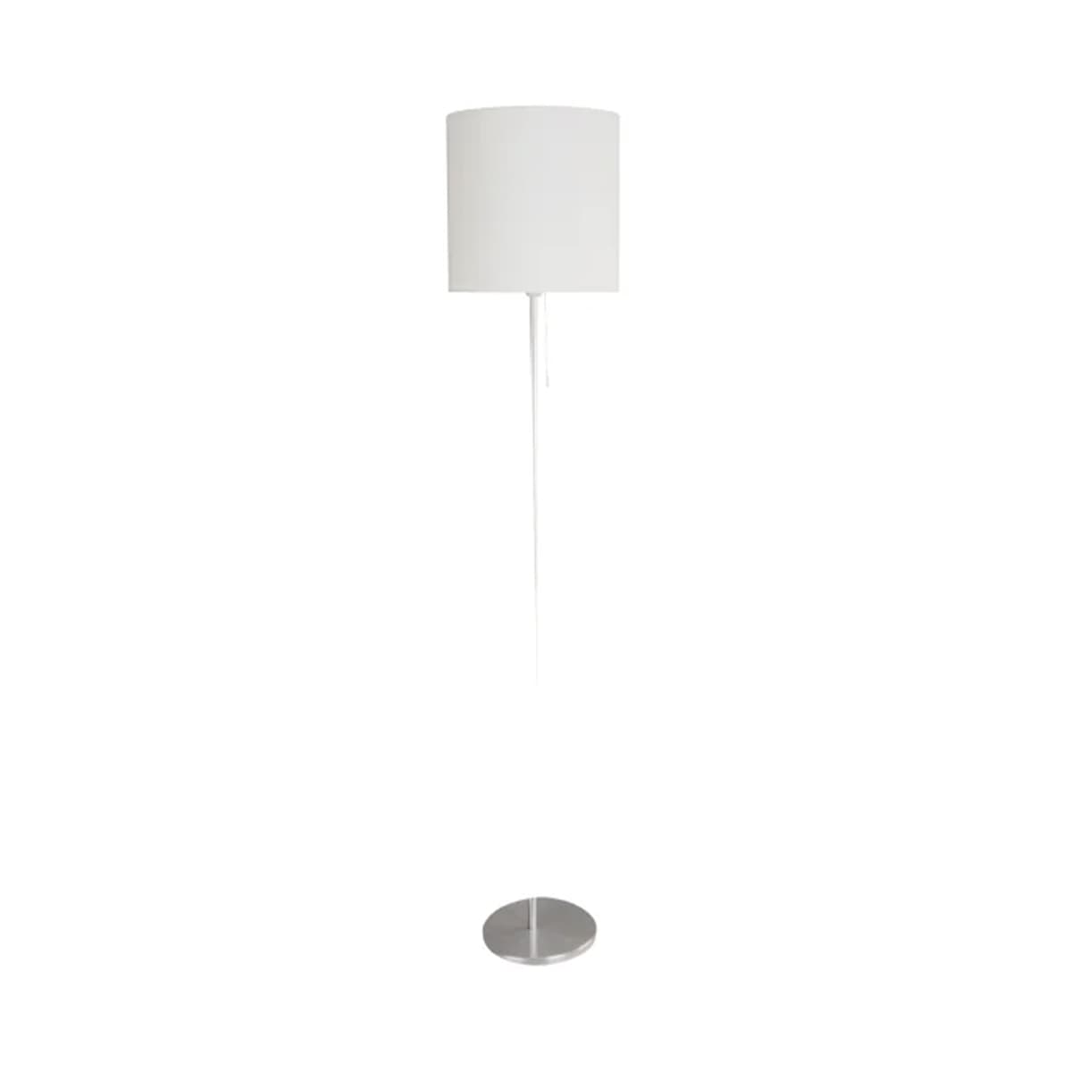 Bree Floor Lamp in Brushed Aluminium with White Shade