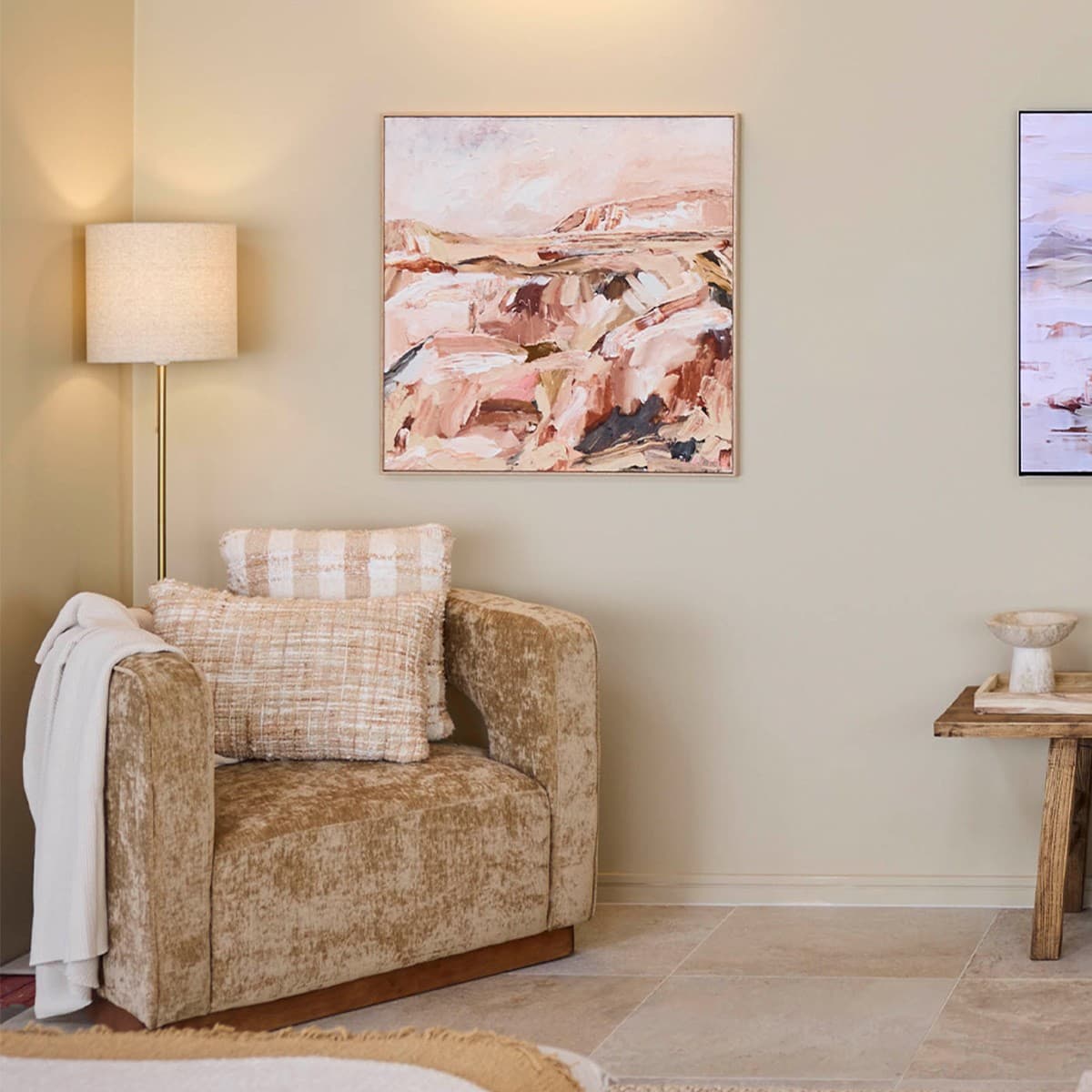 Bree Floor Lamp in Aged Brass with Natural Shade-img-2