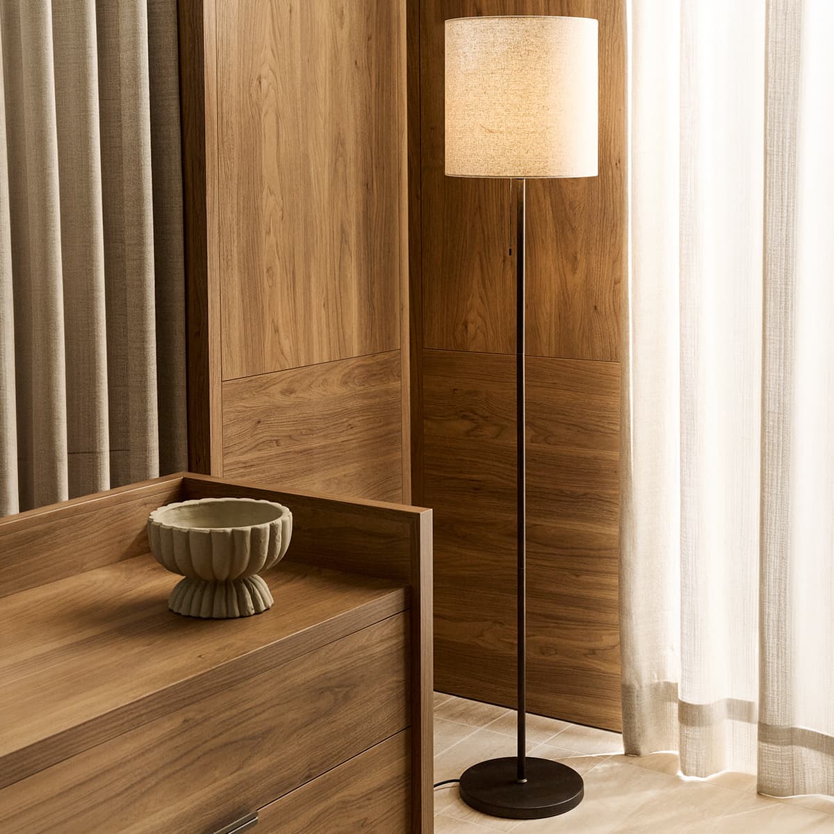 Bree Floor Lamp in Bronze with Natural Shade-img-2