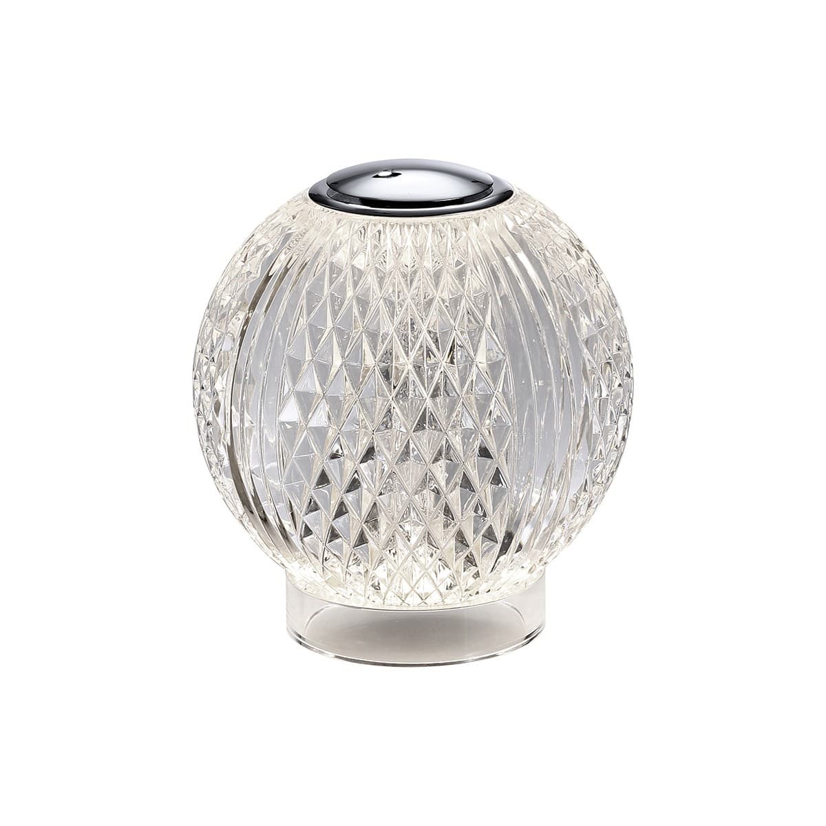 Callea LED Portable Rechargable Table Lamp in Chrome with Clear Crystal-Look Acrylic-img-1