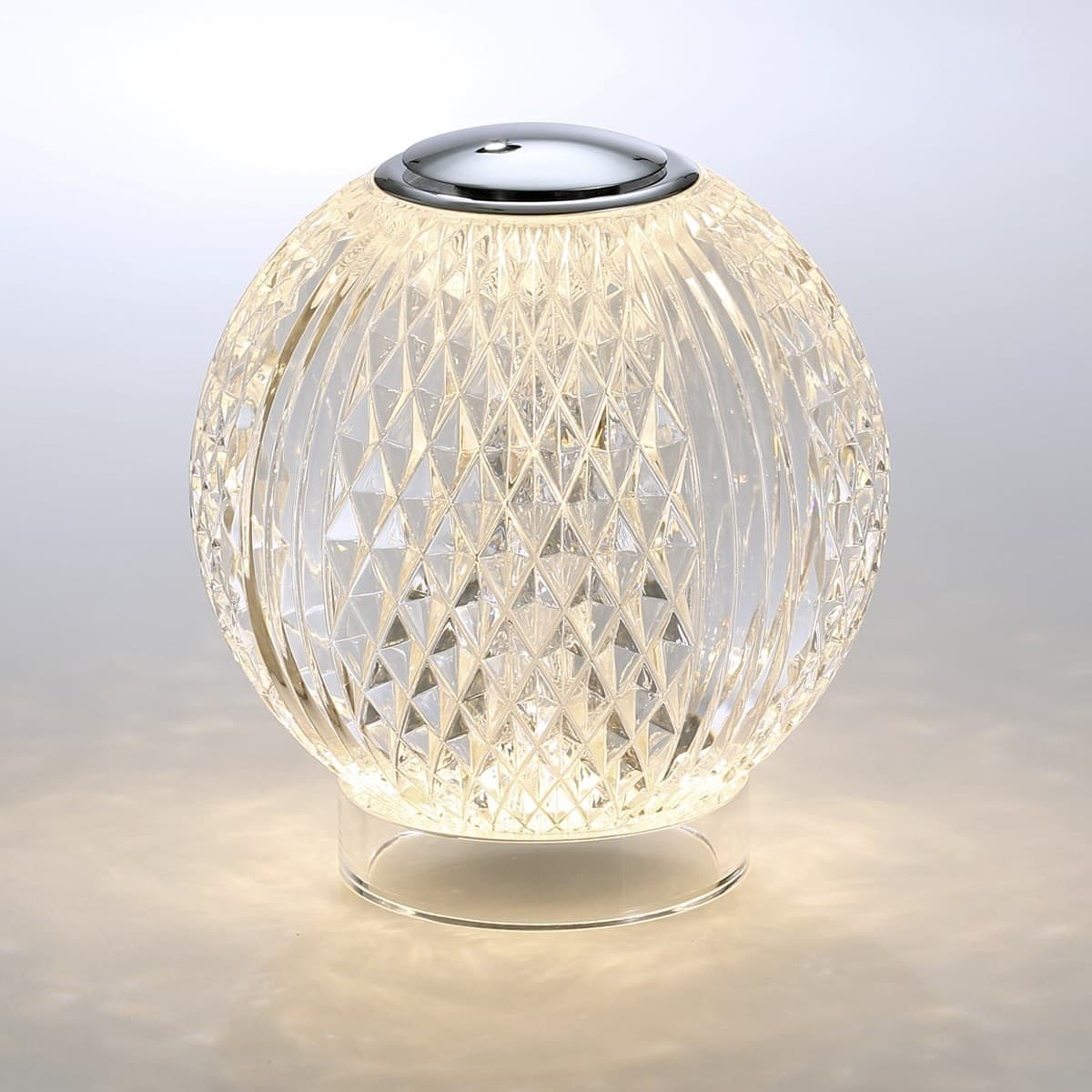 Callea LED Portable Rechargable Table Lamp in Chrome with Clear Crystal-Look Acrylic-img-2