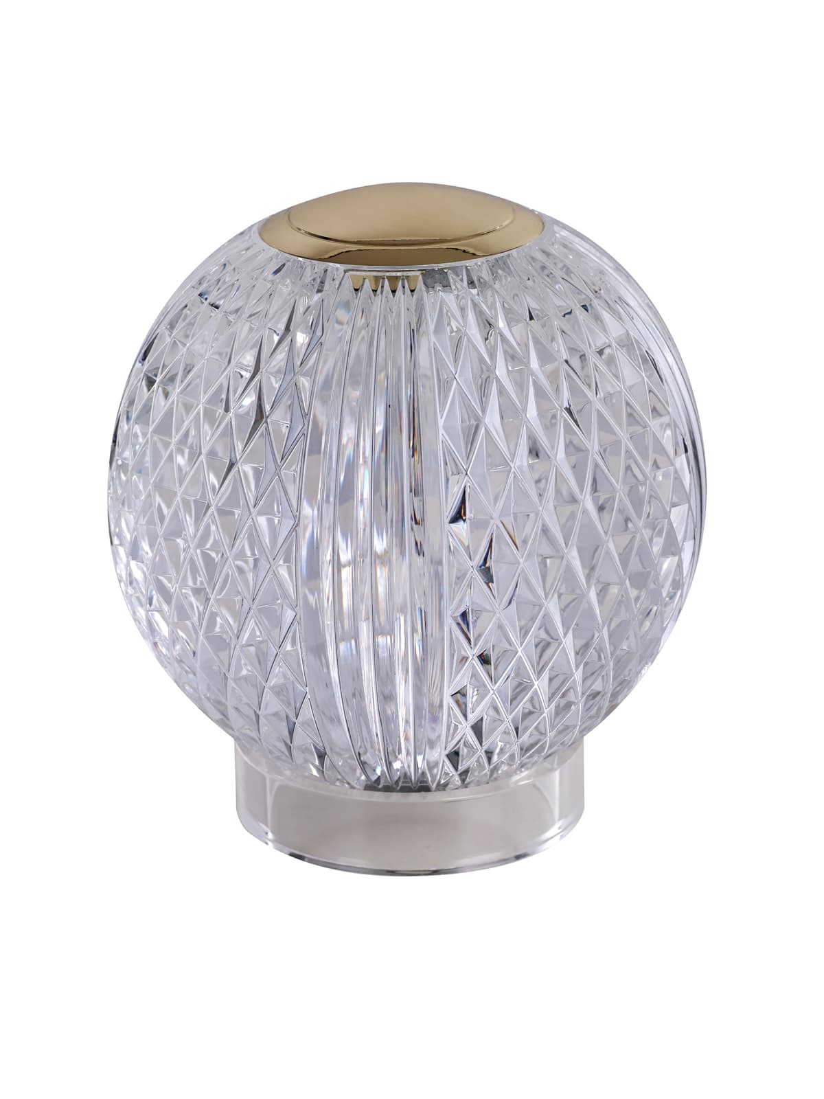 Callea LED Portable Rechargable Table Lamp in Brushed Brass with Clear Crystal-Look Acrylic-img-1