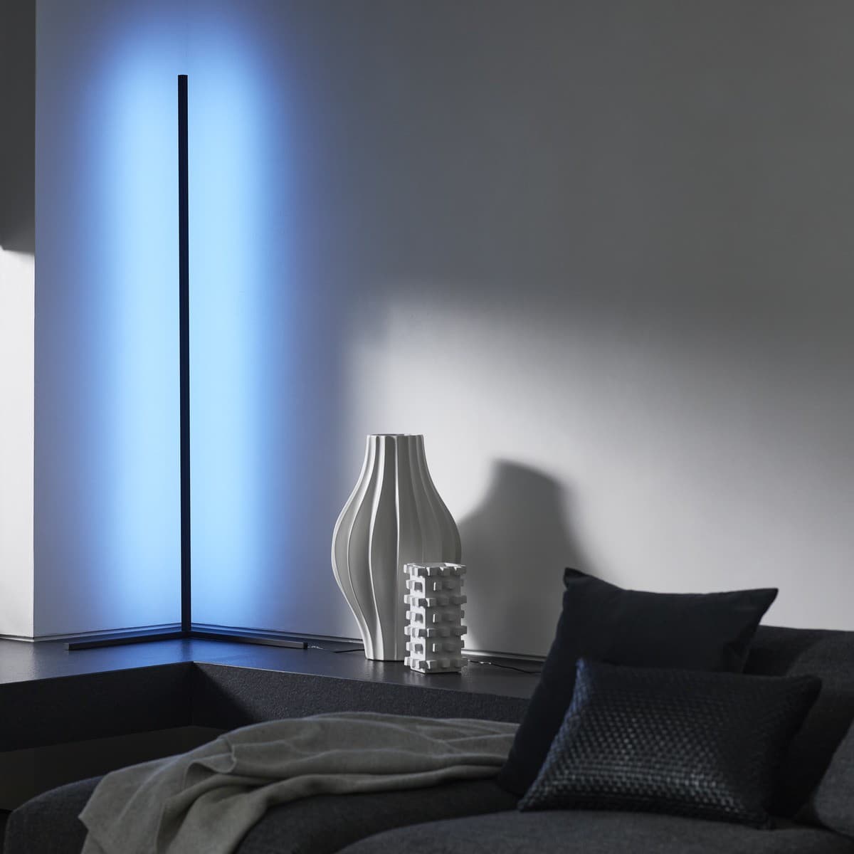 Pillar LED Colour Changing Floor Lamp in Black-img-8