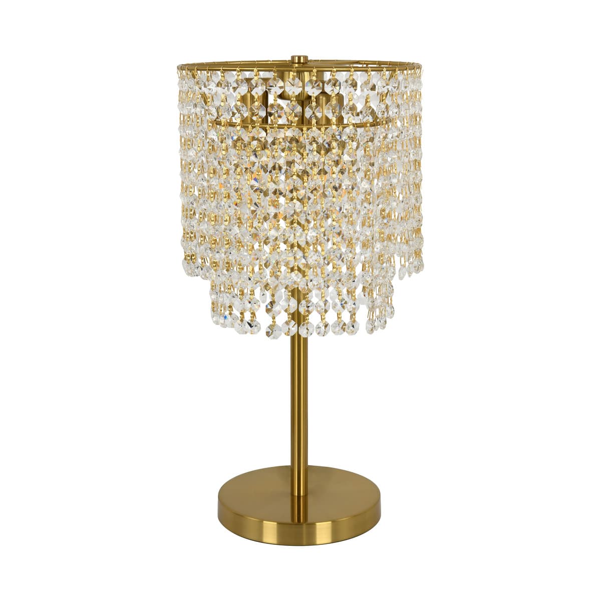 Sarita Crystal Table Lamp in Aged Brass