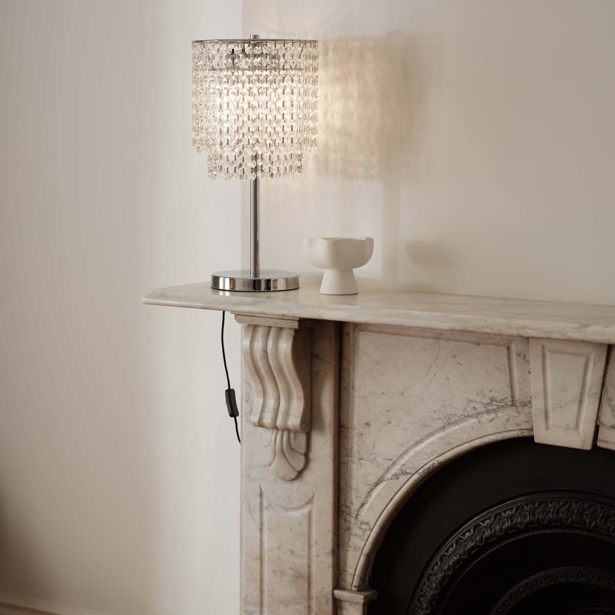 Sarita Crystal Table Lamp in Polished Chrome