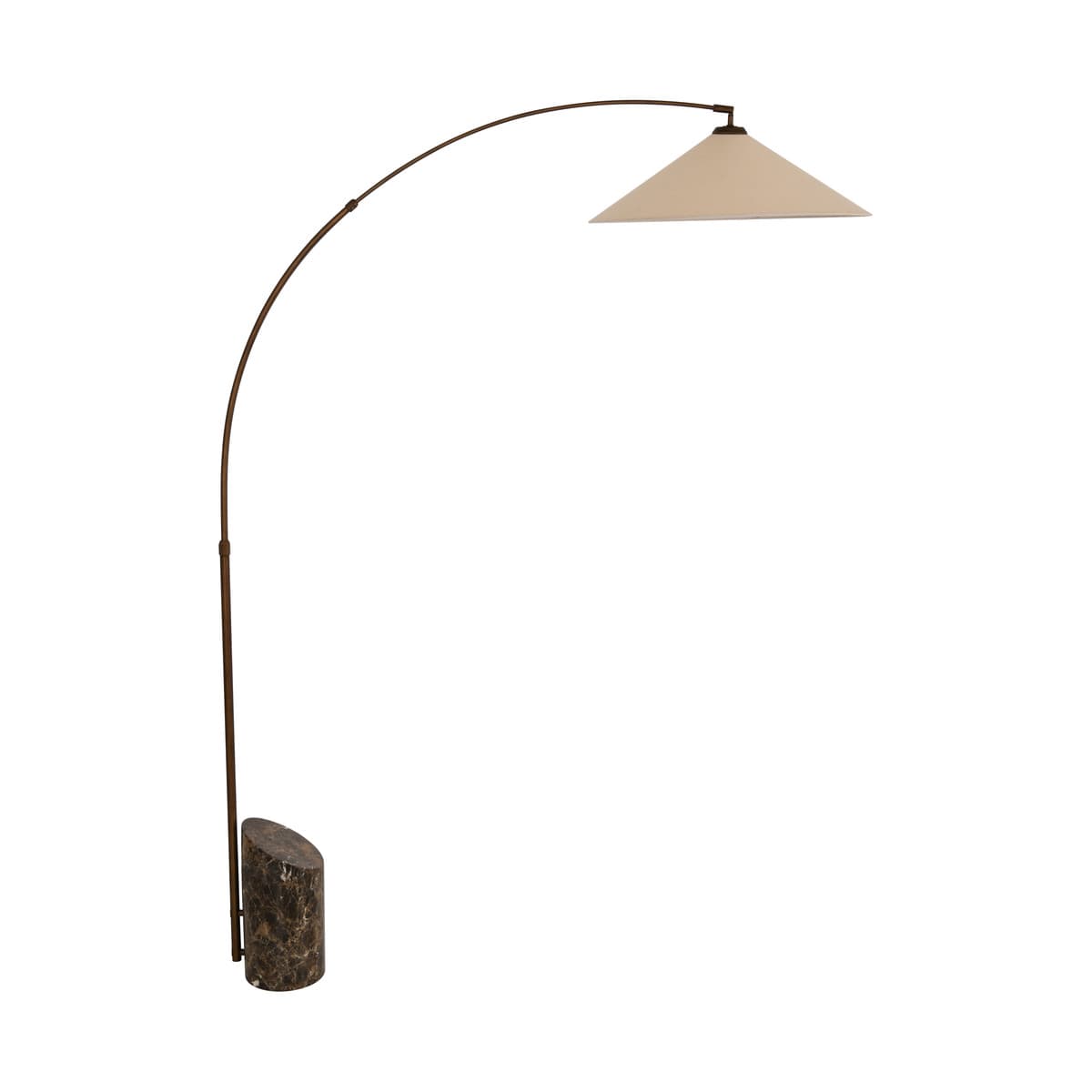 Valerie Floor Lamp in Bronze with Brown Marble and Natural Linen-img-1