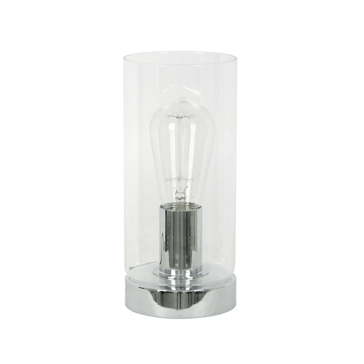 Touch Round Table Lamp in Chrome/Clear-img-1