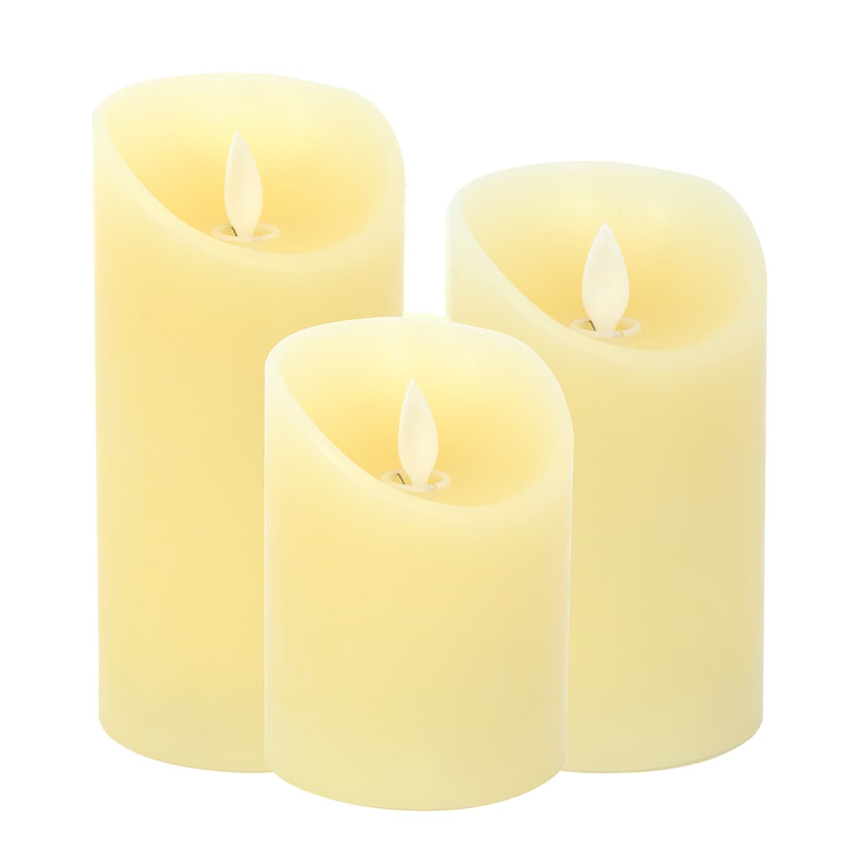 LEDlux Glow LED 3 Pack Ivory Candle in Warm White-img-2