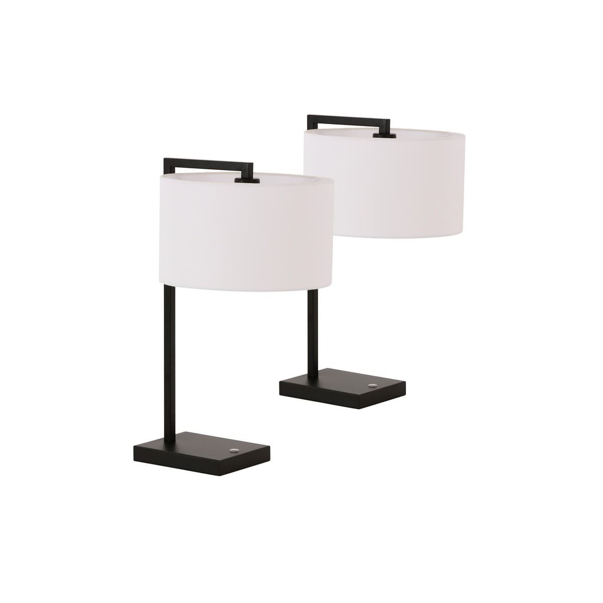 Maya 1 Light Table Lamp in Black, 2 Pack, with USB-img-1