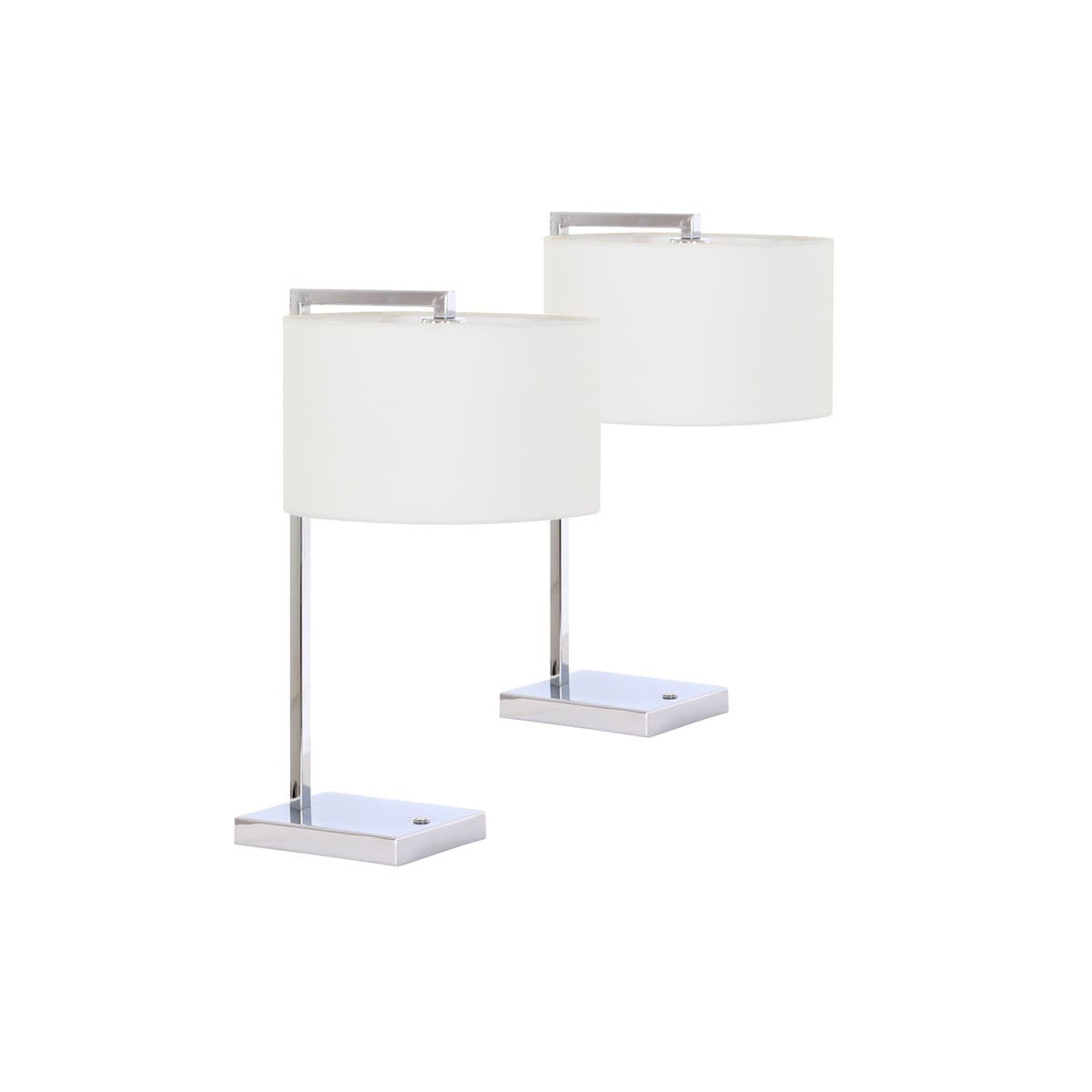 Maya 1 Light Table Lamp in Chrome, 2 Pack, with USB-img-1