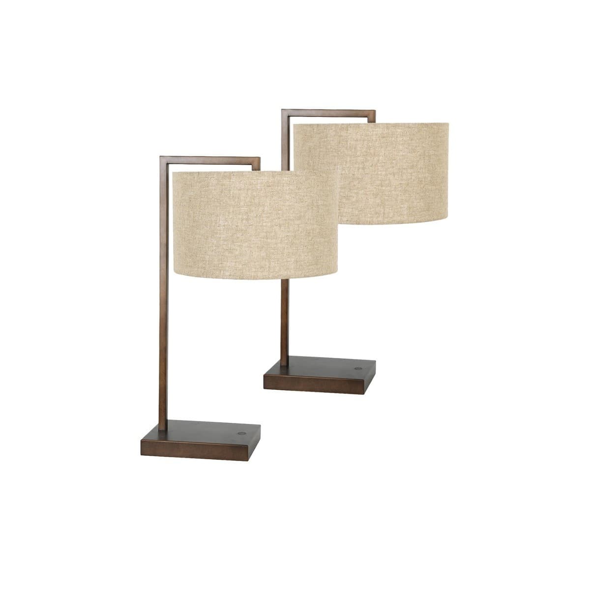 Maya 1 Light Table Lamp in Bronze, 2 Pack, with USB-img-1