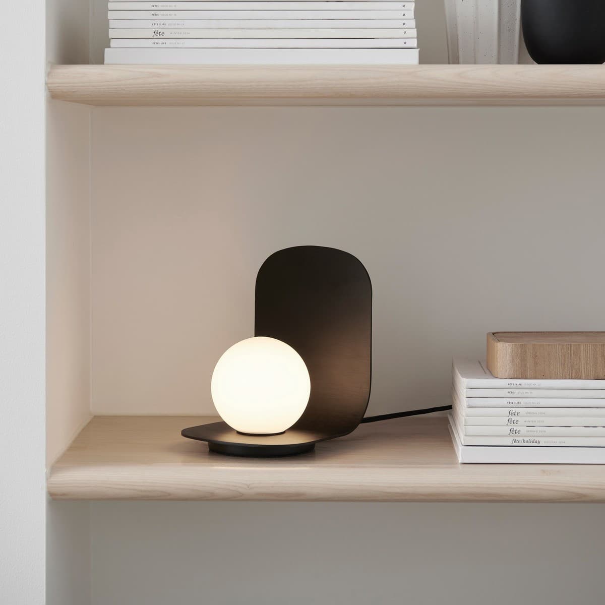 Attica 1 Light Table Lamp in Black with Matte Glass Shade-img-2