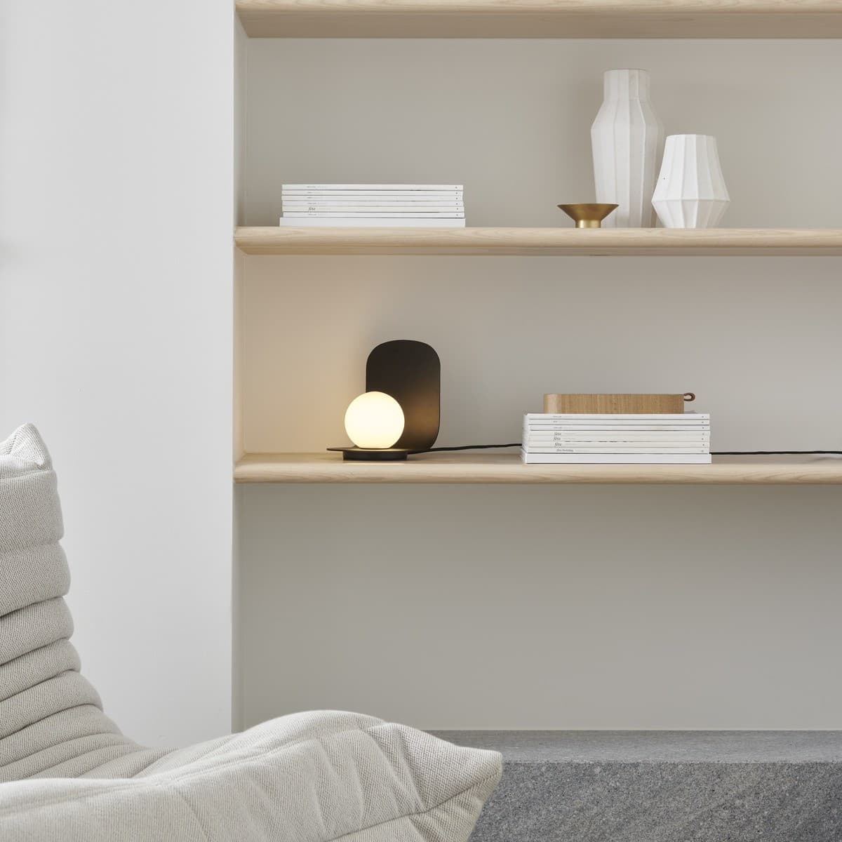 Attica 1 Light Table Lamp in Black with Matte Glass Shade-img-6