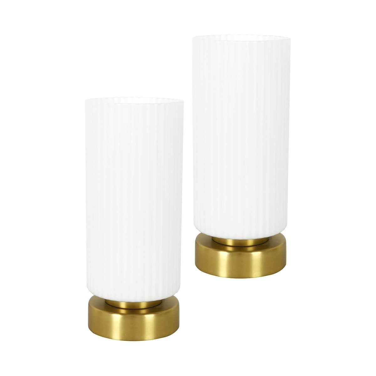 Curtis 1 Light Touch Table Lamp in Brass with Opal Glass with USB, 2 Pack-img-1