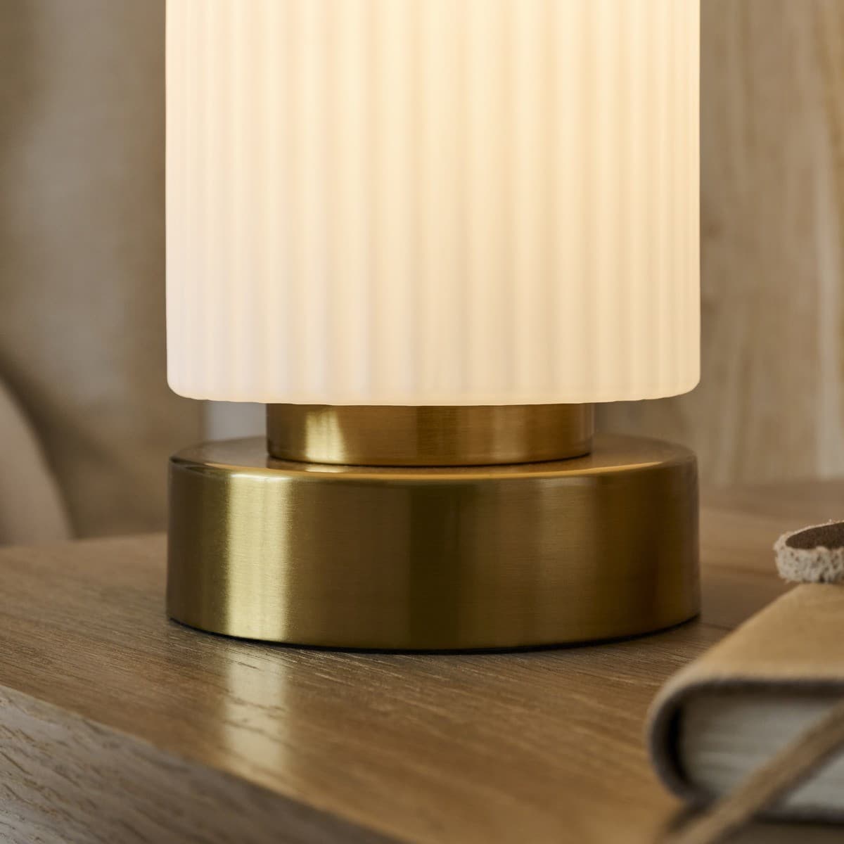 Curtis 1 Light Touch Table Lamp in Brass with Opal Glass with USB, 2 Pack-img-5