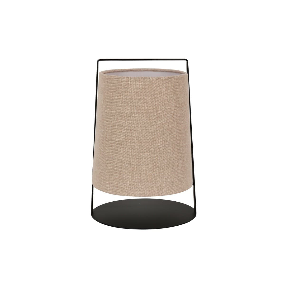 Hugo 1 Lamp Table Lamp in Black with Natural Shade-img-1