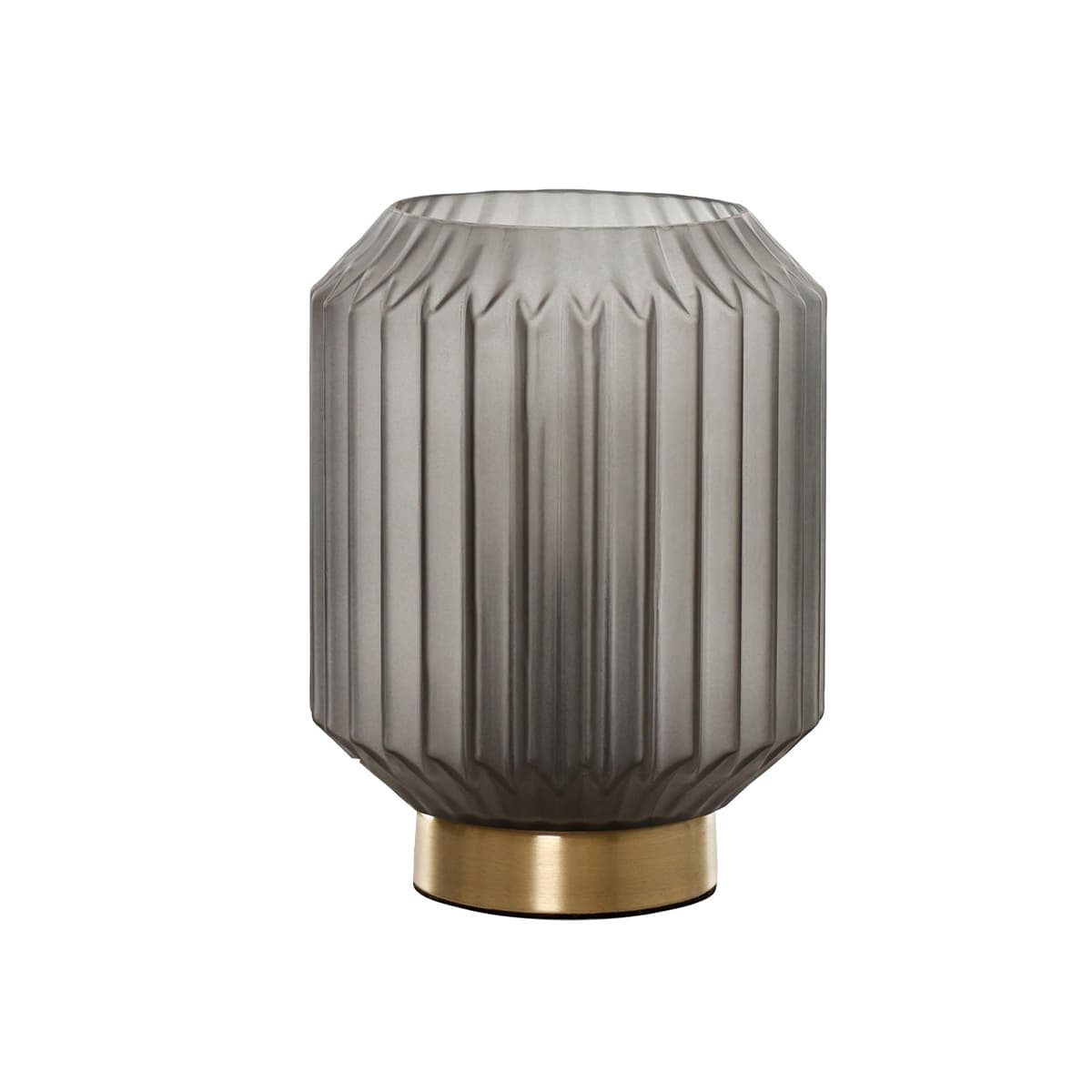 Clancy 1 Light Table Lamp in Brass with Smoked Glass Shade-img-1