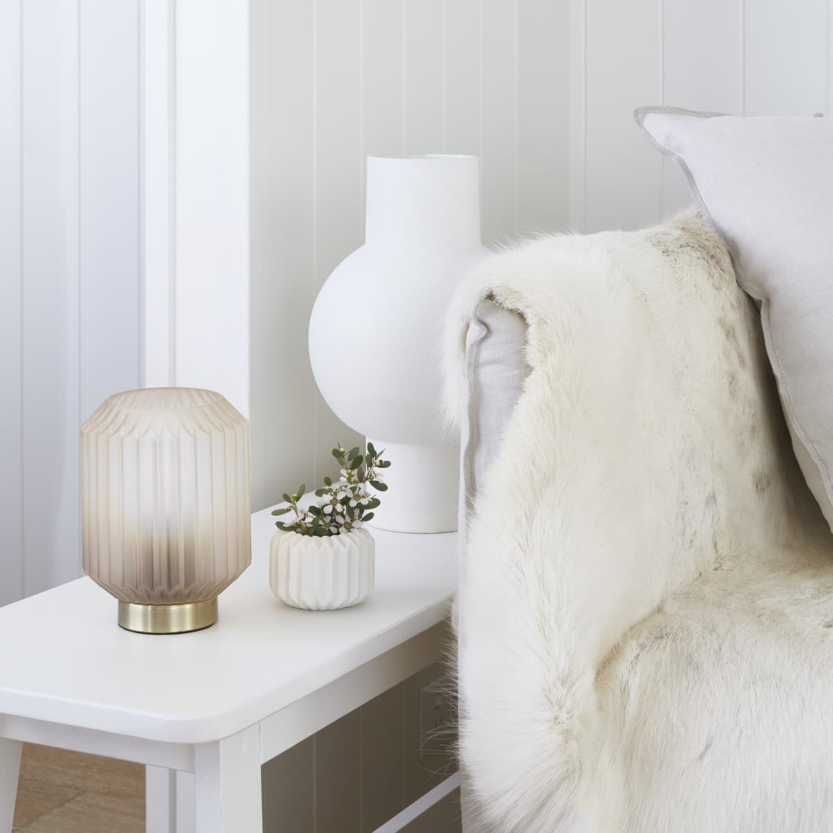 Clancy 1 Light Table Lamp in Brass with White Glass Shade-img-2