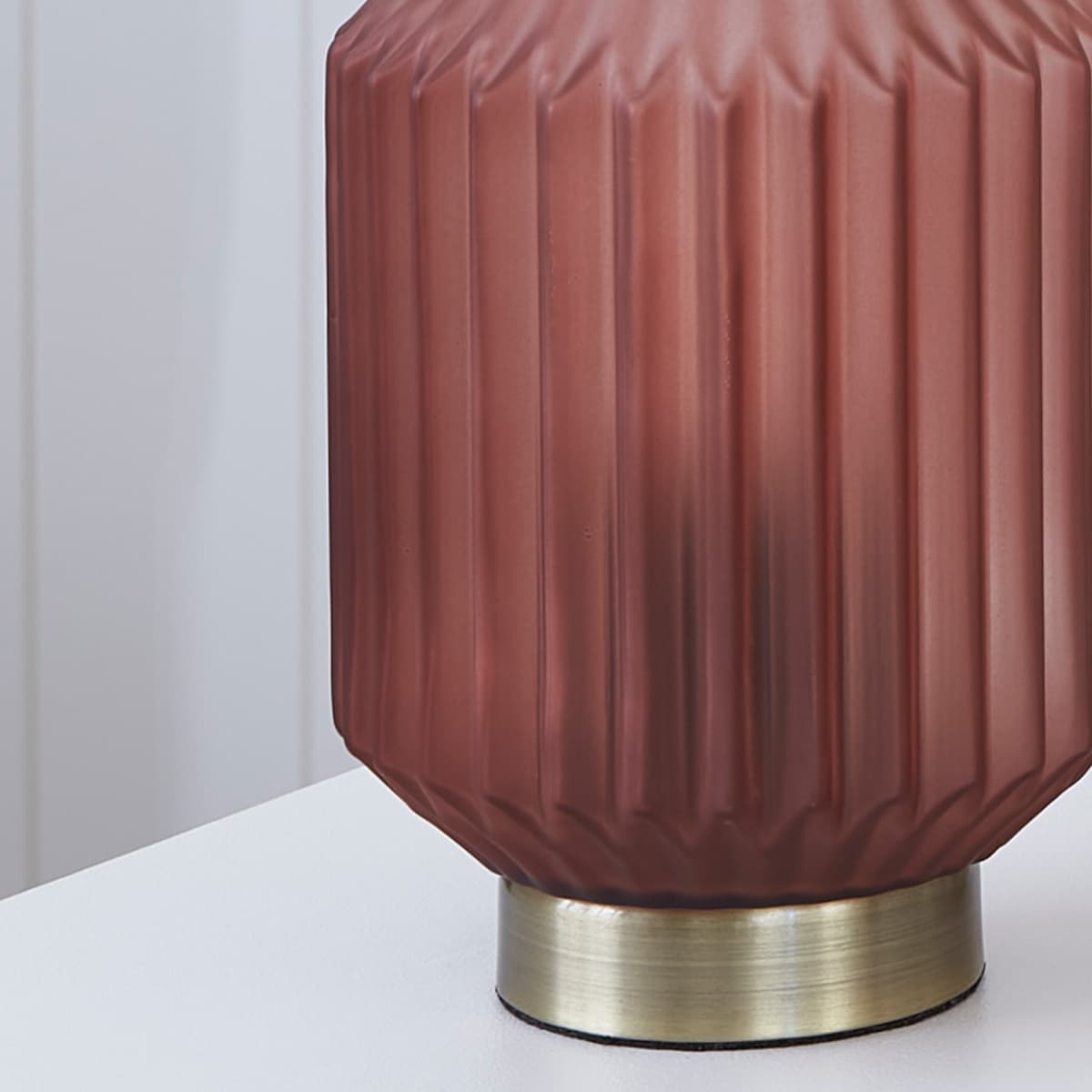 Clancy 1 Light Table Lamp in Brass with Pink Glass Shade-img-3