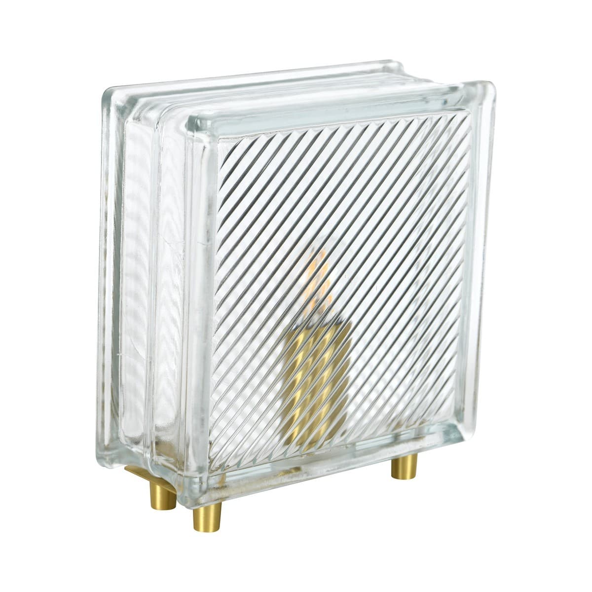 Blake 1 Light Table Lamp in Brass with Clear Glass