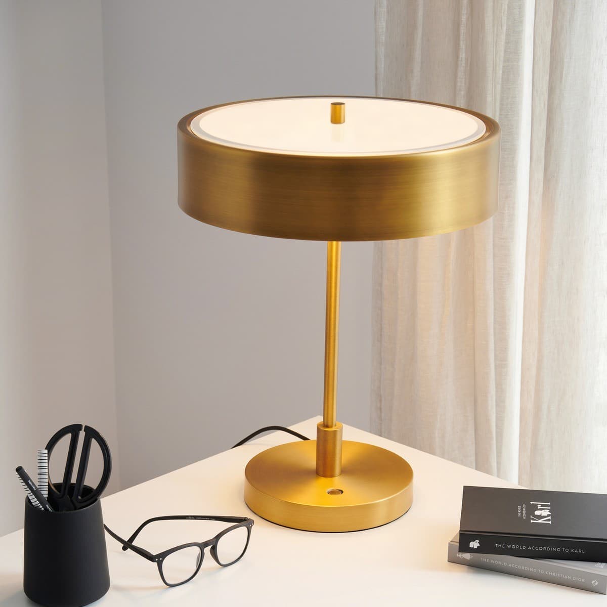 Marlowe 3 Light Touch Dimmable Table Lamp with USB Port in Aged Bronze Finish-img-2