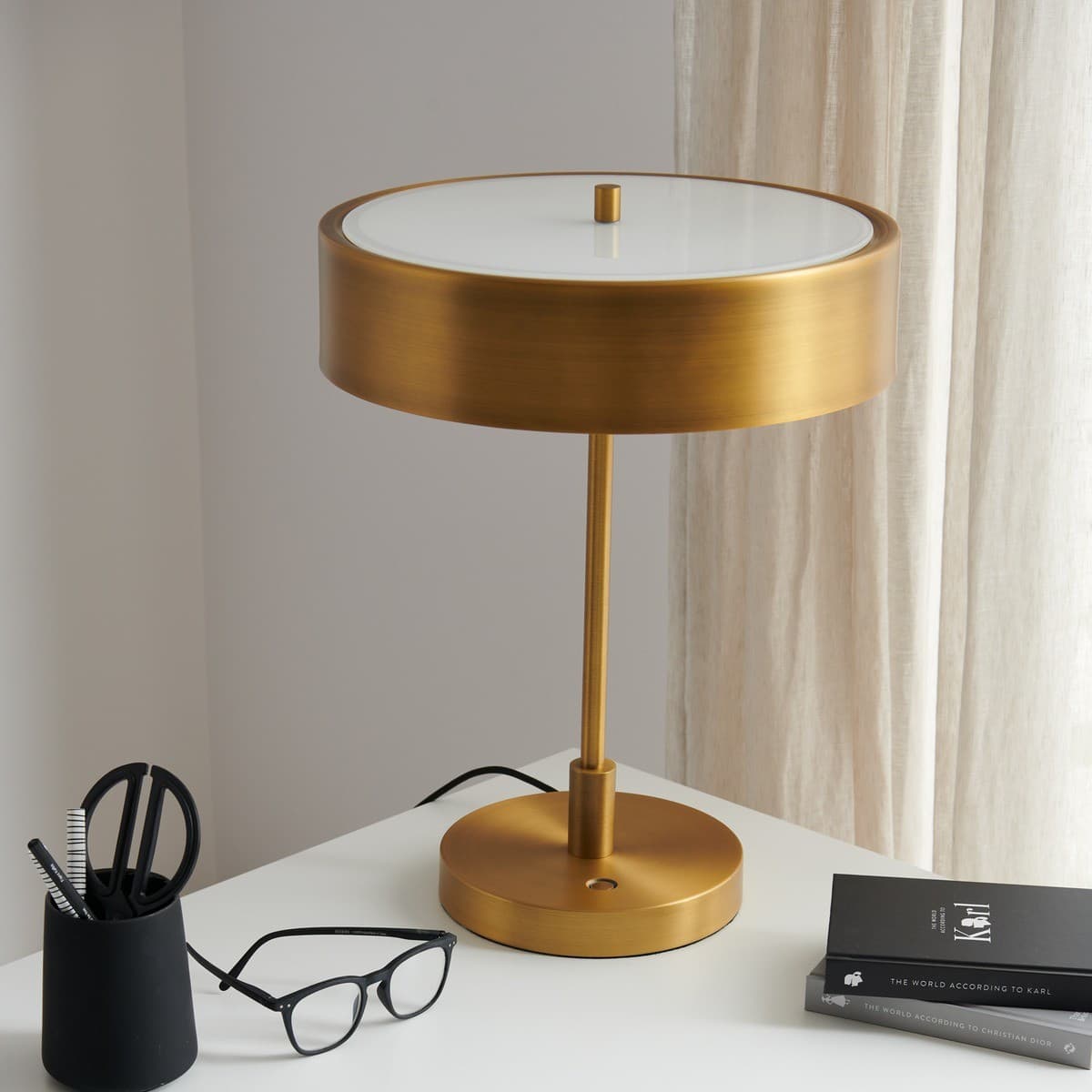 Marlowe 3 Light Touch Dimmable Table Lamp with USB Port in Aged Bronze Finish-img-3