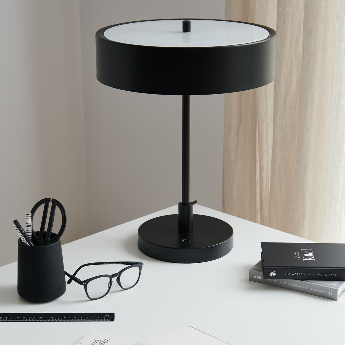 Marlowe 3 Light Touch Dimmable Table Lamp with USB Port in Black-img-5