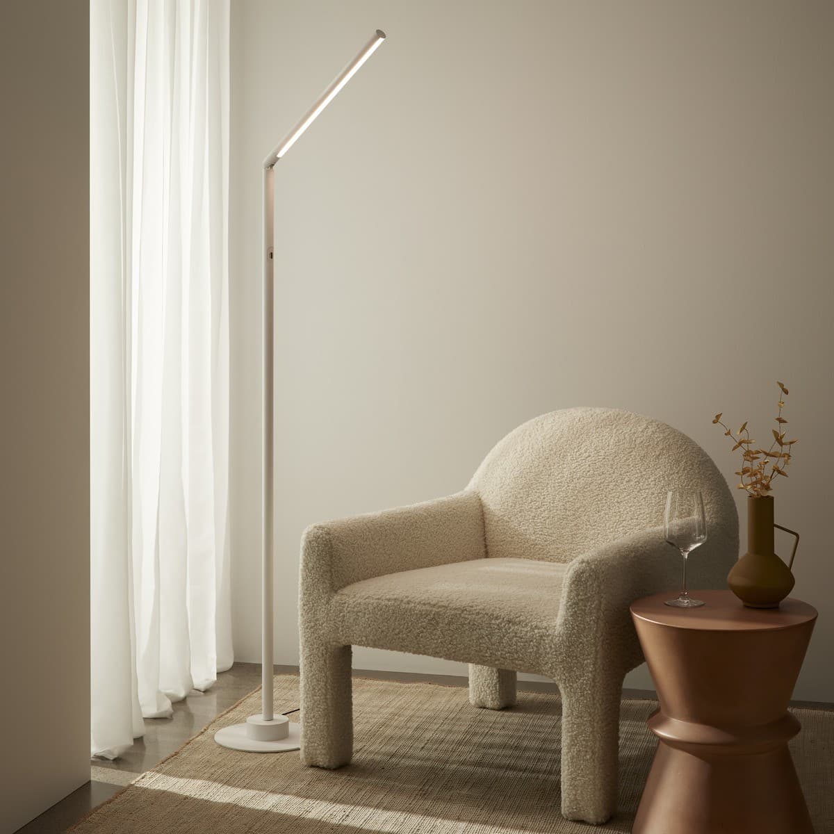 Lucci Connect Beam LED Smart Floor Lamp in White-img-3