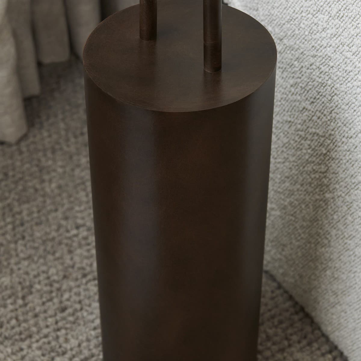 Jaxon 3 Light Floor Lamp in Bronze with Natural Linen Shade-img-4