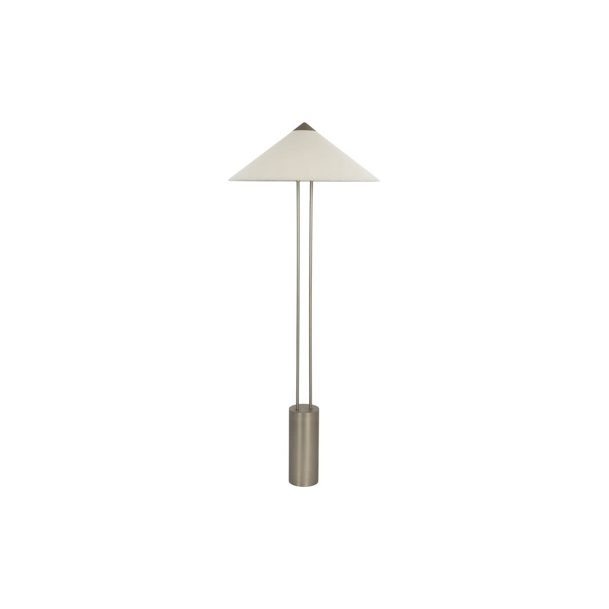 Jaxon 3 Light Floor Lamp in Brushed Nickel with White Linen-img-1