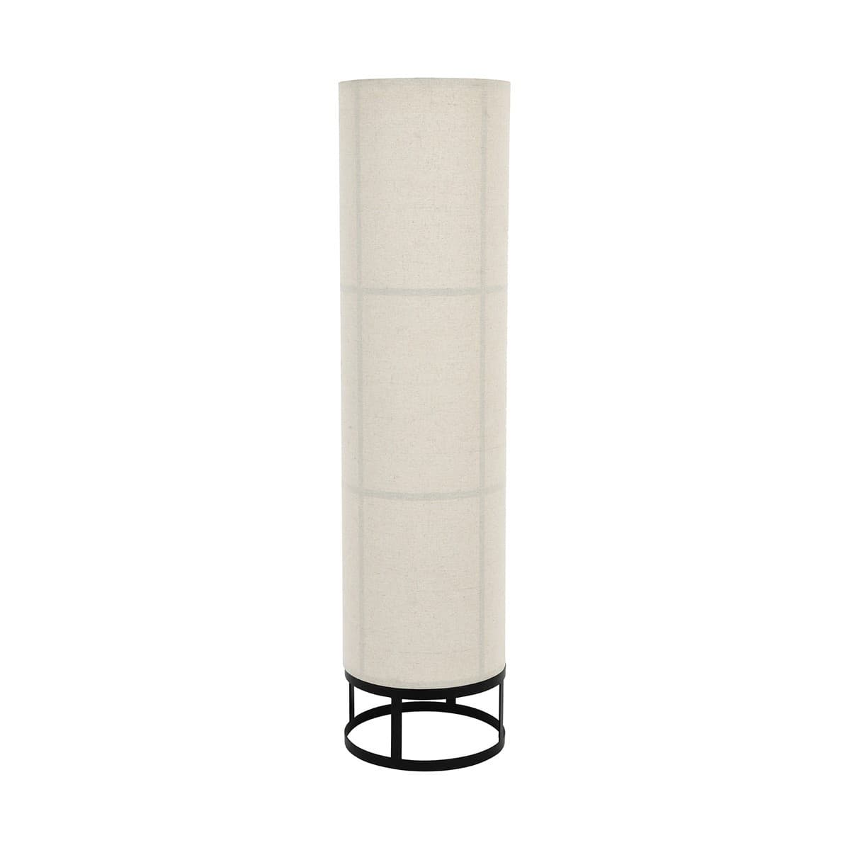 Hana 3 Light Floor Lamp in Black with Natural Linen Shade