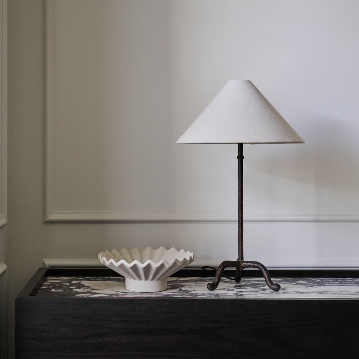 Santonio 2 Light Table Lamp in Rust with Natural Linen Shade-img-4