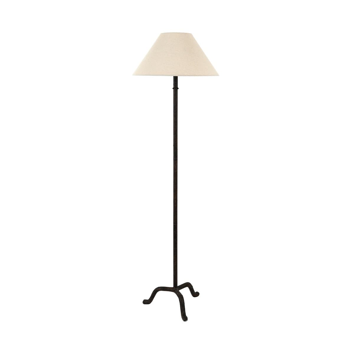 Santonio 3 Light Floor Lamp in Rust with Natural Linen Shade-img-1