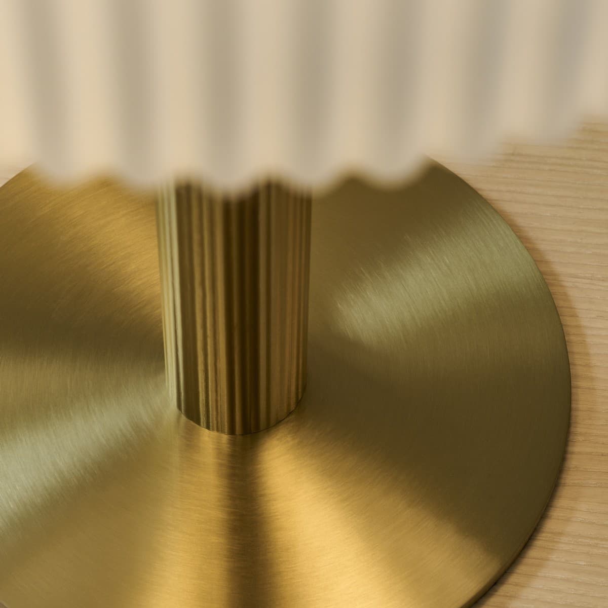 Denver 2 Light Table Lamp in Brass with Ribbed Opal Glass-img-3