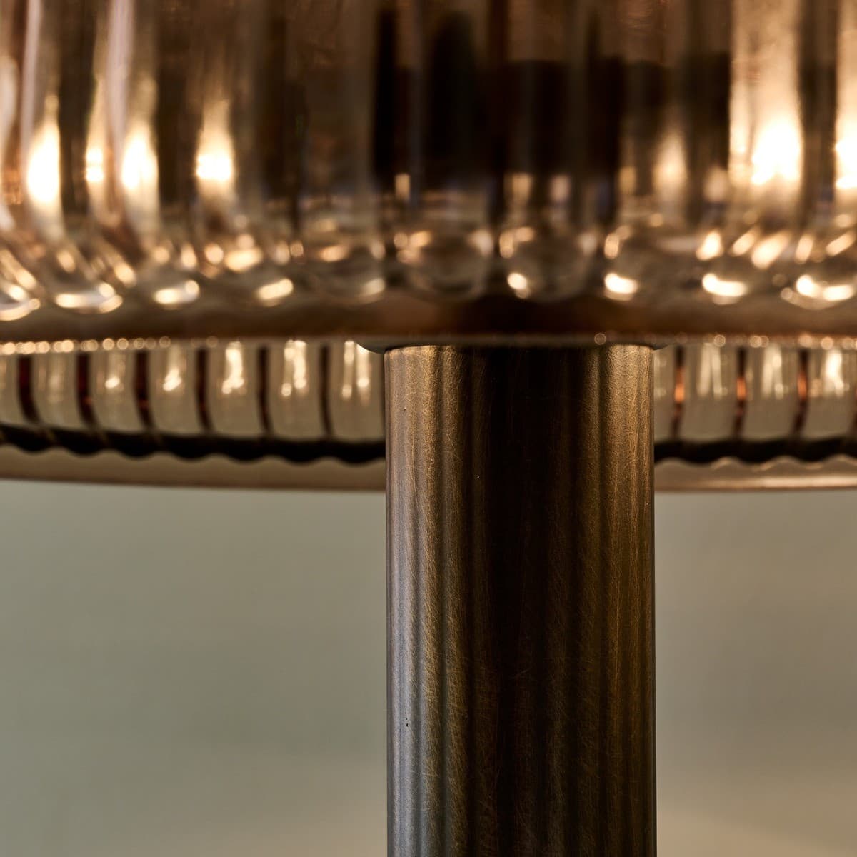 Denver 2 Light Table Lamp in Bronze with Ribbed Sepia Glass-img-5