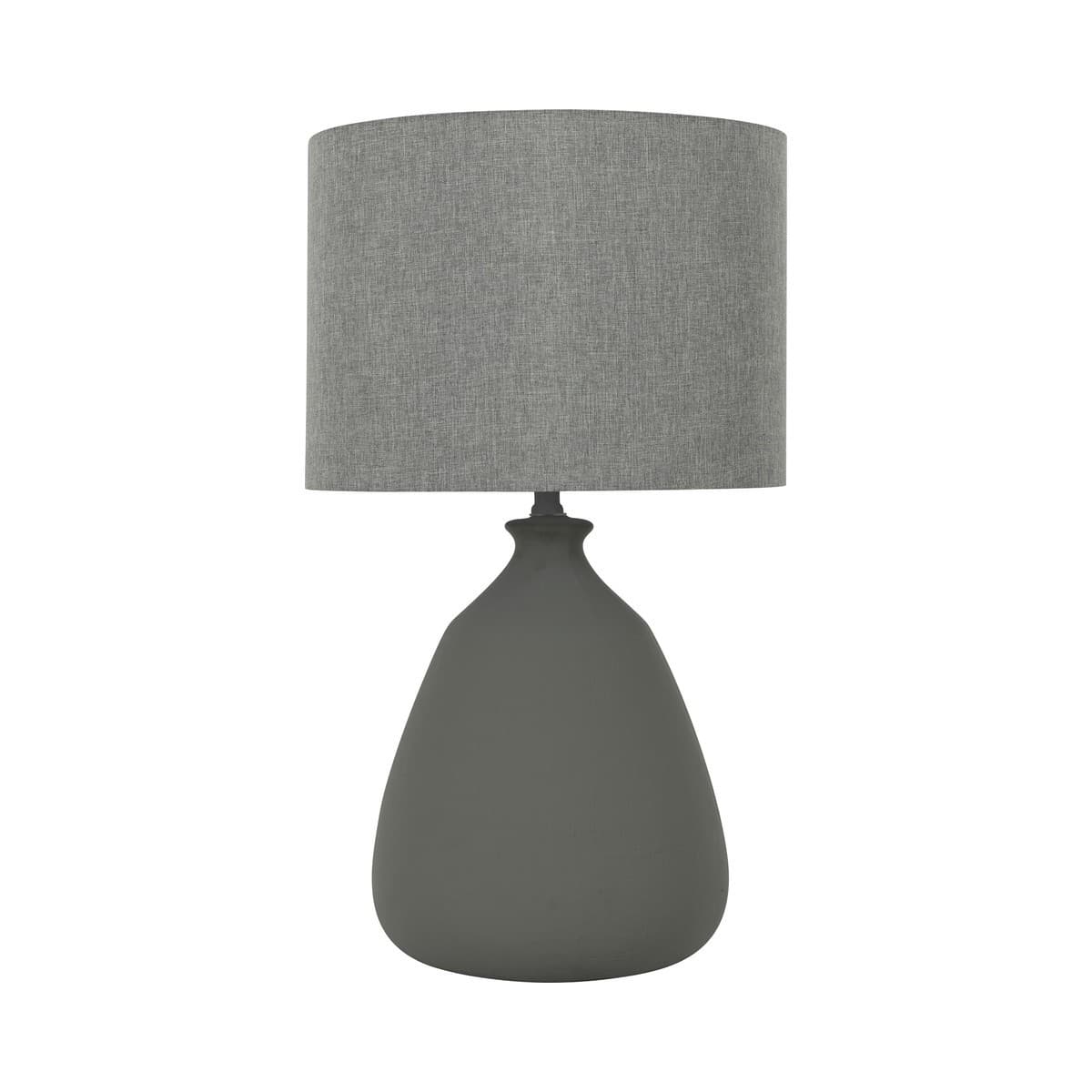 Arden 1 Light Table Lamp in Grey with Grey Shade