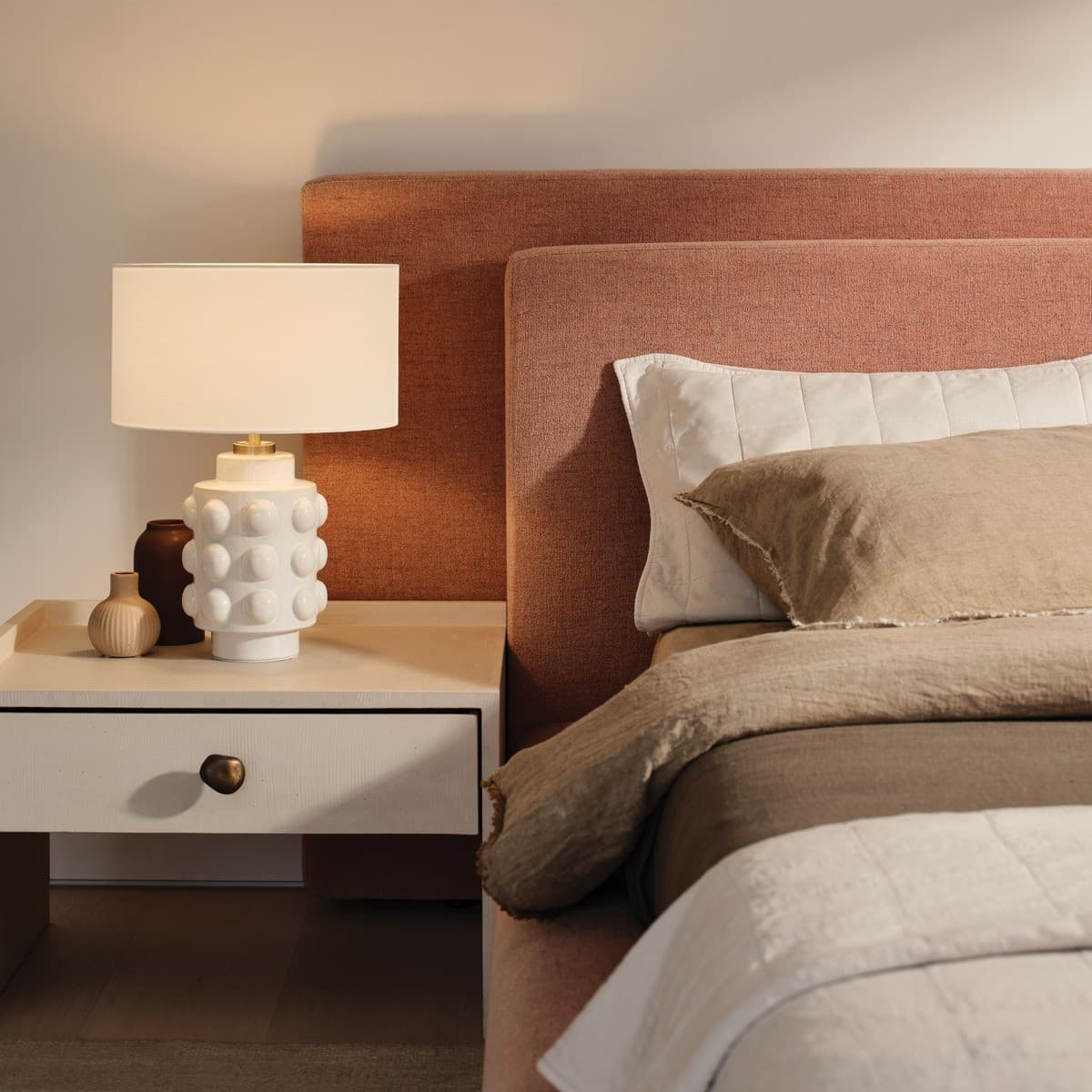 Palma 1 Light Table Lamp in White with White Shade-img-2